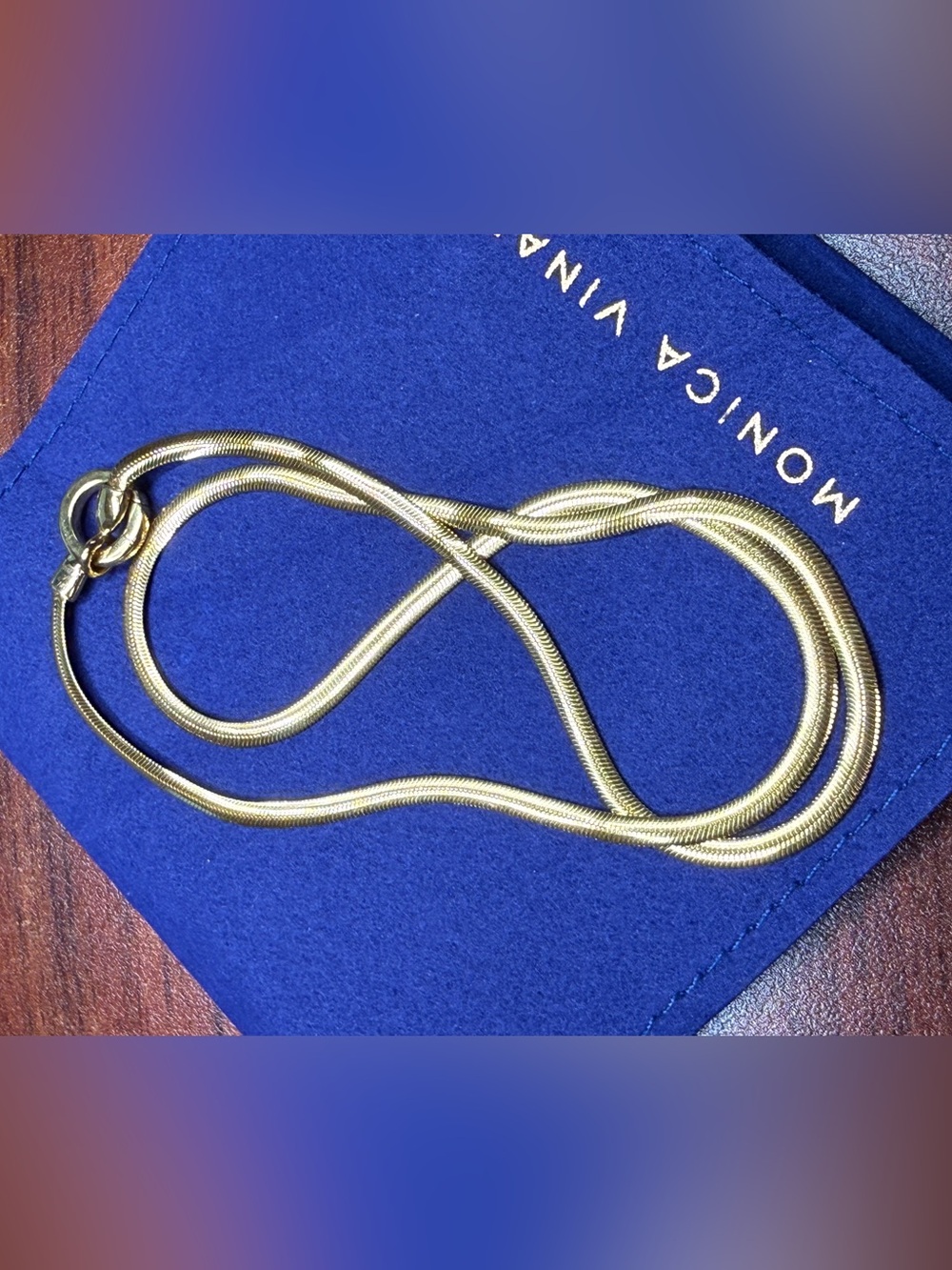 Monica Vinader Snake Chain Necklace 18in 18k Gold Vermeil Essential Capsule - Picture 11 of 13